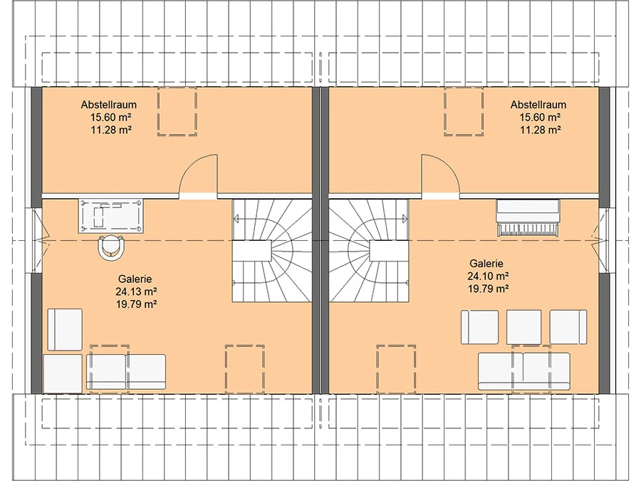 Doppelhaus 127 von Richter Haus – Grundriss Dachgeschoss