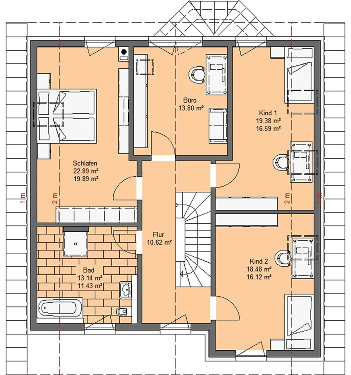 Klassiker 190 von Richter Haus – Grundriss Dachgeschoss