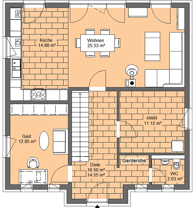 Stadtvilla 160 – Grundriss