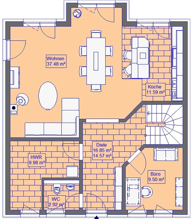 Stadtvilla 170 – Grundriss