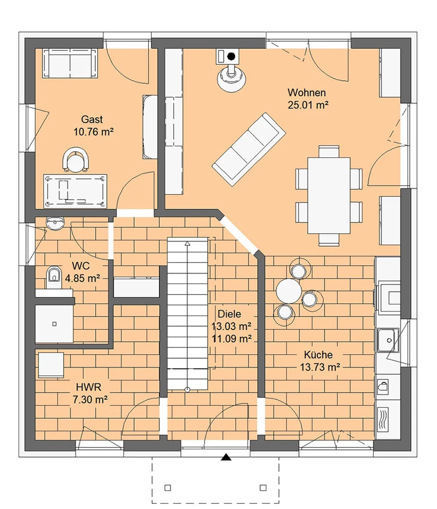 Taunushaus 144 von Richter Haus – Grundriss Erdgeschoss