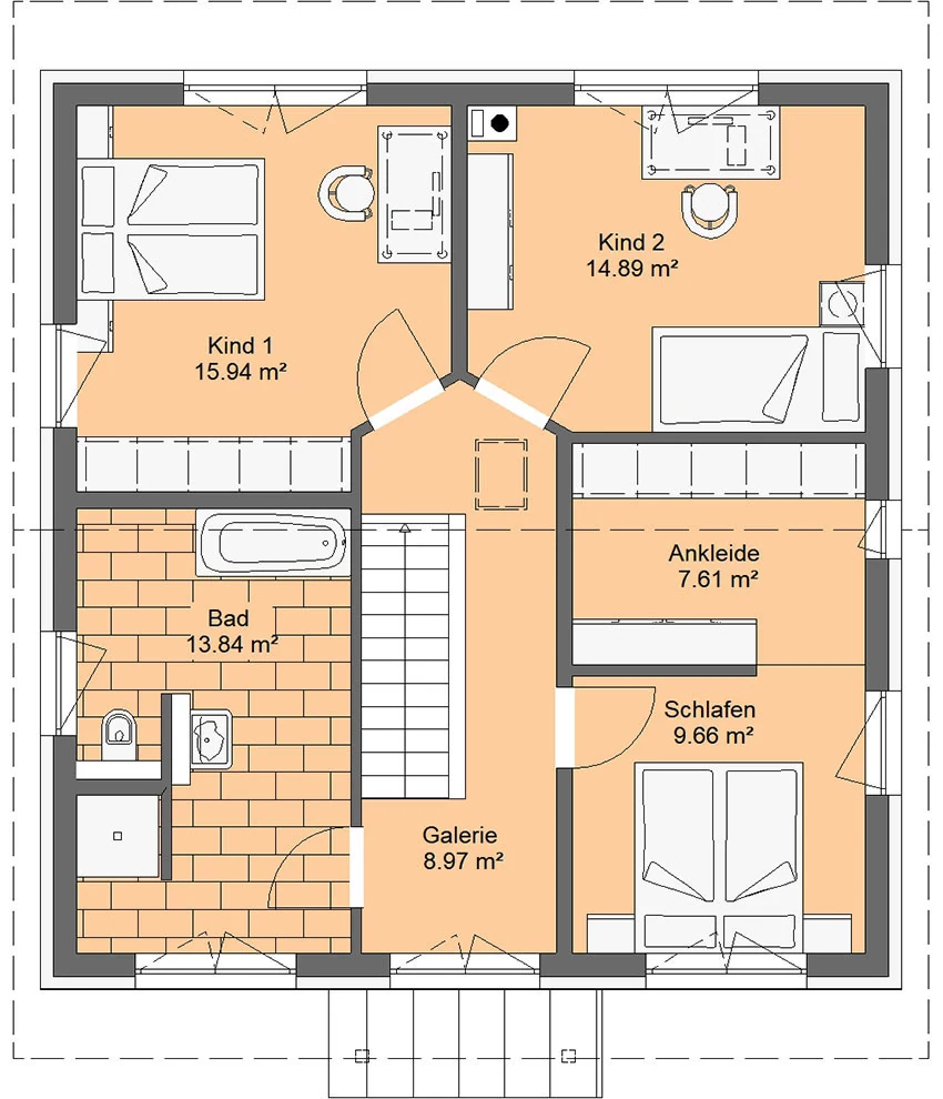 Taunushaus 144 von Richter Haus – Grundriss Obergeschoss