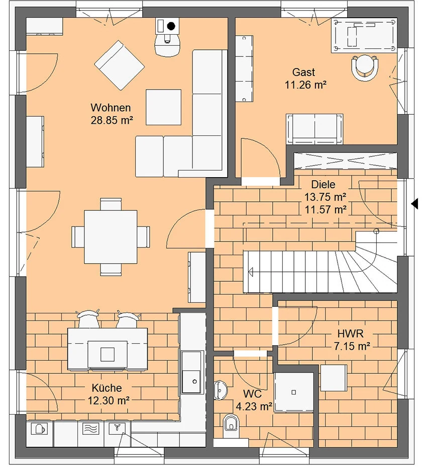 Taunushaus 147 von Richter Haus – Grundriss Erdgeschoss