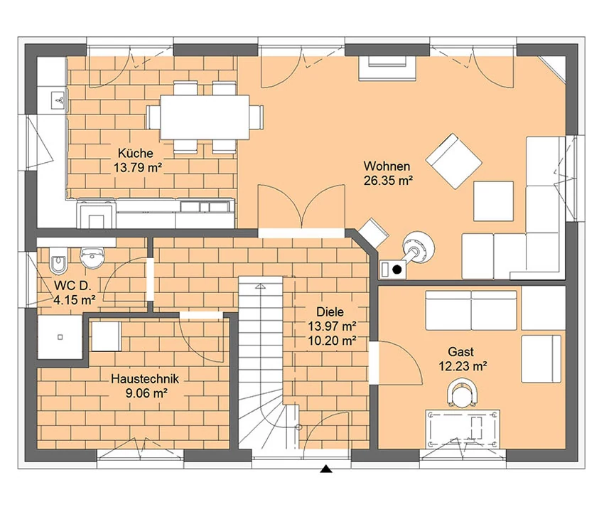 Taunushaus 150 von Richter Haus – Grundriss Erdgeschoss