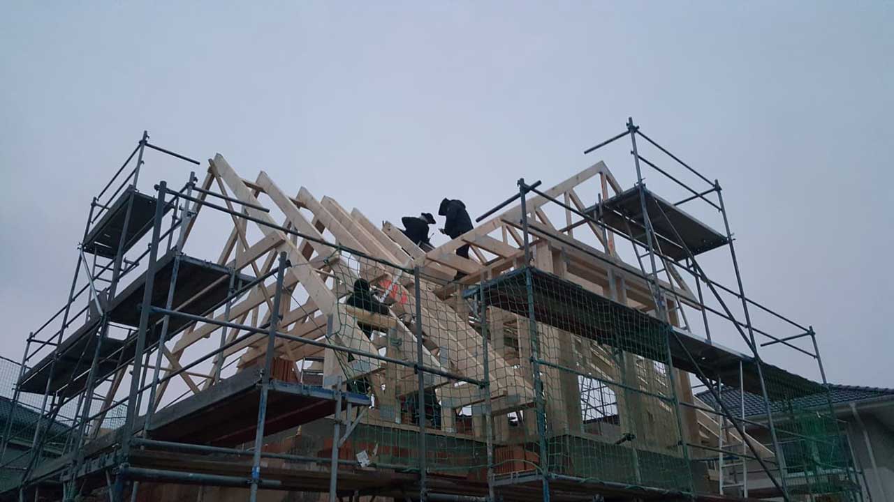 Errichtung des Dachstuhls